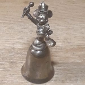 Vtg New England Disney Silver Plated Mickey Mouse Marching Band Bell